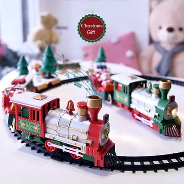 RXIRUCGD Toys Lights And Sounds Christmas Train Set Railway Tracks Toys Train Gift