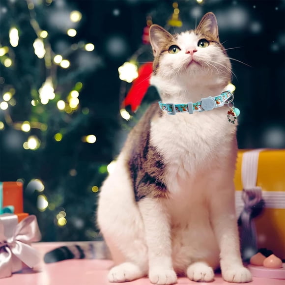 Wooowa Colliers de Noël pour Animaux avec Clochettes, Colliers Festifs pour Chats, Accessoires Mignons des Fêtes pour Amis Félins