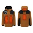 thumbnail image 2 of RXIRUCGD USB Intelligent Constant Temperature Heated Windproof Plus Size Coat For Men And Women Winter 4 Heated Jacket Coat( Brown, Size:M ), 2 of 3
