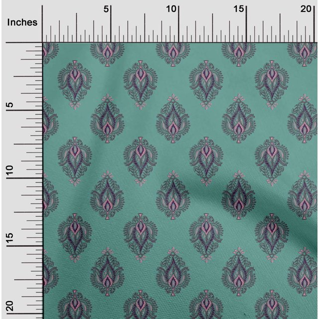 oneOone Tissu Georgette Viscose Imprimé Feuilles 1 Yard 42 Pouces de Large