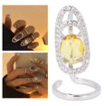 thumbnail image 4 of Rhinestone Inlaid Fingernail Ring, Adjustable Size, Electroplated Copper Material, Exquisite Finger Decoration Jewelry, Easy To Wear,   Wedding, Family Gathering, 4 of 7