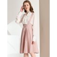 thumbnail image 4 of Unique Bargains Jupe Midi Plissée à Bretelles Rétro pour Femme à Taille Élastique avec Bretelles, 4 of 6
