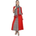 thumbnail image 3 of Bimba Kurta Ethnique en Rayonne Rouge pour Femmes Indiennes avec Foulard - 10, 3 of 4