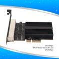 thumbnail image 3 of 4 Port Rj45 Gigabit Ethernet Card 4 Port RJ45 Gigabit Ethernet Card 10/100/1000/25000 Mbps PCIE  Interface Card For Gaming Office Black For, 3 of 7