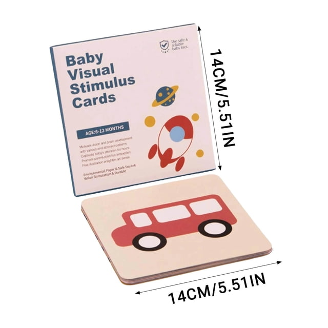 Carte Visuelle d'Éveil 0-3 Mois Carte de Suivi pour Bébé Cartes d'Éveil