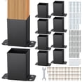 thumbnail image 1 of VEVOR 4x4 Post Base 10 Pcs, Inner Size 3.6"x3.6" Post Base Brackets, Heavy Duty Powder-Coated Post Anchor Matte Black Wood Post Brackets for Pavilion Deck Railing Support Deck Base Plate, 1 of 9