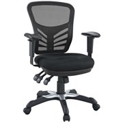 Modway Articulate Modern Mesh and Fabric Office Chair in Black Finish