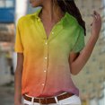 thumbnail image 2 of Button Down Shirts for Women Short Sleeve Collared Work Office Blouses Casual Relaxed Fit Summer Tunic Tops Plus Size, 2 of 5
