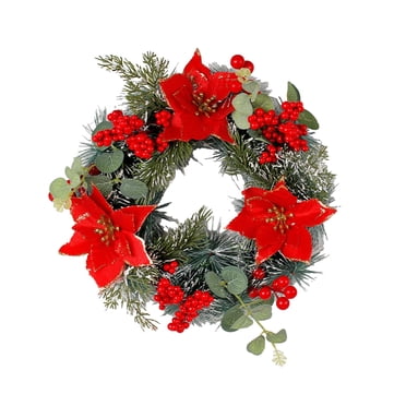 Lksixu Christmas Decorations Christmas Wreath Indoor And Outdoor Christmas Decoration Winter Wreath Christmas Flower And Golden Ball Christmas Wreath Christmas Decoration Pines Cones for Holiday Party