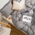 thumbnail image 4 of Move Over Gray Ruffle Pillow Shams King Ruffled Pattern Light Grey Boho Pillowcases 100% Washed Microfiber, 4 of 6