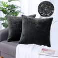 thumbnail image 1 of PiccoCasa Set of 2 Soft Water Repellent Throw Pillow Covers Black 20x20 Inch, 1 of 7