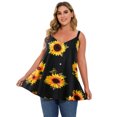 thumbnail image 5 of LARACE Tank Tops for Womens Plus Size V Neck T Shirts Sleeveless Blouses Tunic Buttons Summer Sunflower 4X, 5 of 5