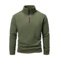 thumbnail image 1 of Ediodpoh Chandail à Col Roulé pour Hommes Chaud à Capuche Automne et Hiver Double avec Couleur Manteau à Fermeture Éclair Chandails pour Hommes Vert P, 1 of 5