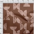 thumbnail image 3 of oneOone Velvet Brown Fabric Geometric Half Circle Sewing Craft Projects Fabric Prints By Yard 58 Inch Wide, 3 of 4