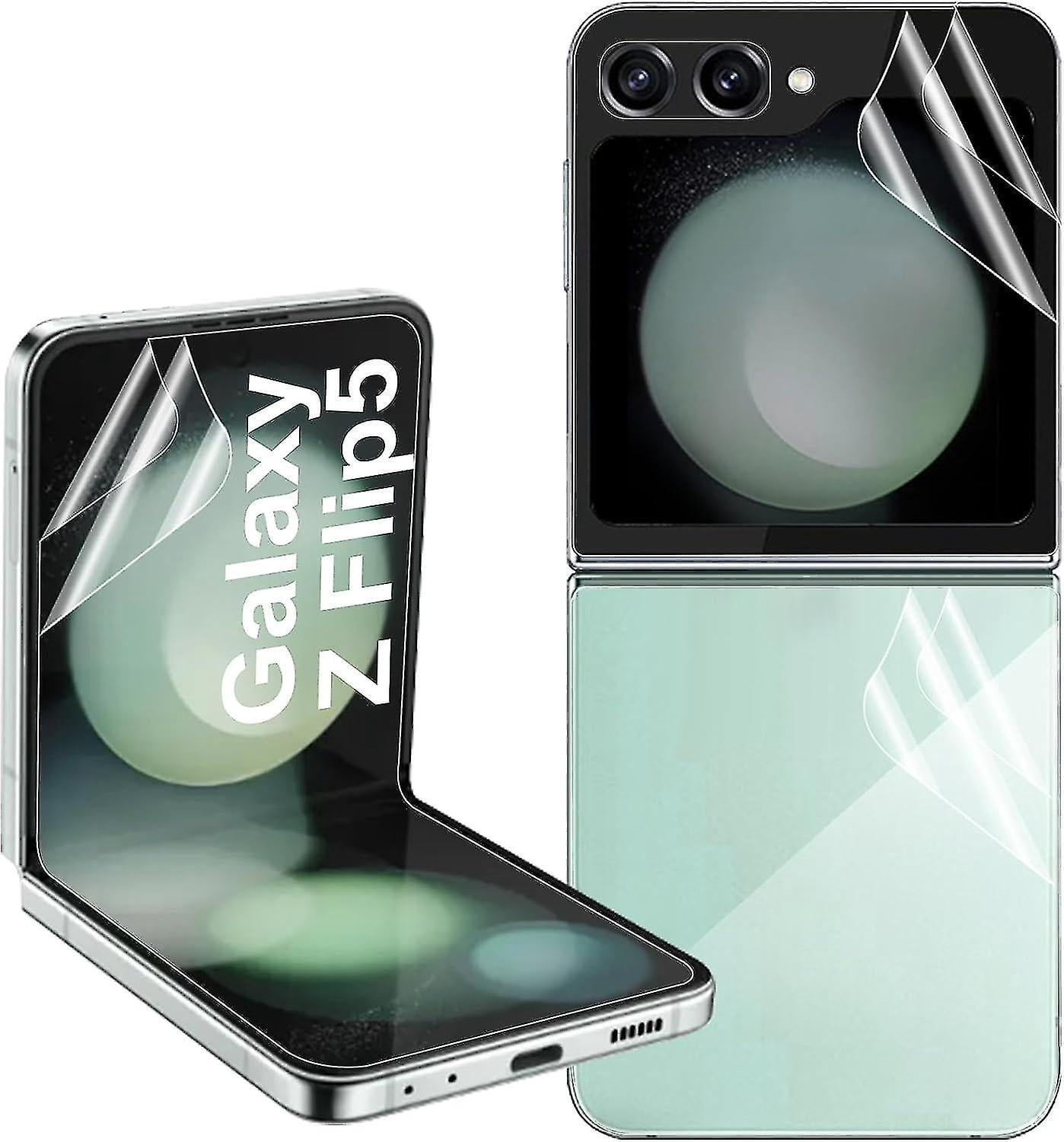 Suitable for Samsung Galaxy Z Flip 5 screen protector, HD full coverage outer screen + inner screen Tpu soft film + back cover flexible screen protector