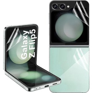 Suitable for Samsung Galaxy Z Flip 5 screen protector, HD full coverage outer screen + inner screen Tpu soft film + back cover flexible screen protector