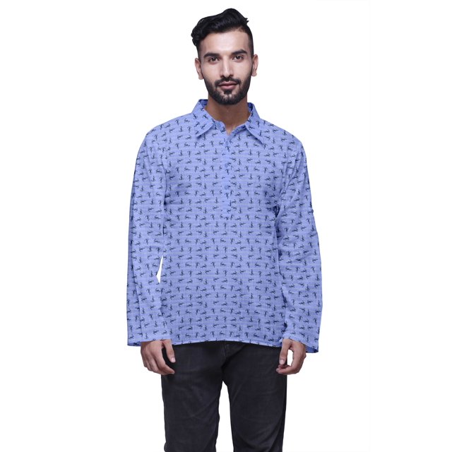 Atasi Printed Button Placket Traditional Kurta For Men Short Kurta Shirt For Boy