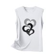thumbnail image 5 of Timegard Camisoles pour Femmes Col Rond Imprimé Cœur Sans Manches Confortables Décontractées Amples Chemises Hauts Blouse, 5 of 5
