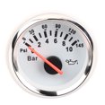 thumbnail image 1 of 2in 0‑10Bar Oil Pressure Meter 145psi LED Backlight Dial Instrument for Auto Motorcycle Boat Truck 12V/24VWhite Dial Silver Frame, 1 of 14