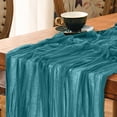 thumbnail image 3 of Boho Gauze Green Wedding Table Runner Fabric Kitchen Dining Holiday Table Decor For Home Party Indoor, 3 of 5