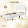 thumbnail image 2 of Twin Upholstered Bed Frame with Storage Drawer and Smart Led Headboard, Twin Size Platform Bed Frames for Kids, Wooden Slats Support, No Box Spring Needed, Easy Assembly, White, 2 of 7