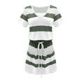 thumbnail image 3 of yoeyez Robe Maxi de Plage Robe Courte d'Été pour Femmes 2024 Robe Mini à Imprimé Rayé Robe Sans Manches Robes T-Shirt Décontractées Robe d'Été Mes Commandes Récentes Passées par Moi, 3 of 4