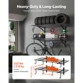 thumbnail image 2 of VEVOR 2-Tier Heavy Duty Wall Garage Shelving, 2 x 4 ft Steel Wall Mounted Shelving Unit with Hooks, 24 x 48 Inch Per Shelf Floating Storage Metal Rack for Garage, 520 lbs Total Weight Capacity, Black, 2 of 9