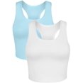 thumbnail image 1 of Charmo Crop Tank Tops for Women Built-in Shelf Bra Racerback Cotton Sports Crop Top 2 Pack, 1 of 6