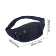thumbnail image 3 of Sac Banane Unisexe Résistant à l'Eau avec 3 Poches à Glissière et Courroie de Taille Ajustable, Sac Bandoulière Multi-Positions pour Course/cyclisme/voyage - Design Compact 11 Po Léger Noir, 3 of 6