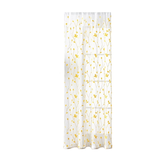 Ohufall Large Size Translucent Leaf Embroidered Decorative Curtains For Double Bedroom Living Room Home Window Treatments