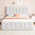 thumbnail image 2 of Eastvita Luxurious Full Upholstered Bed Frame Adjustable Headboard/4 Storage Drawers/Button Tufted Beige Platform/Easy Assembly, 2 of 7