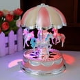 thumbnail image 2 of IROINID Kids Girls LED Carousel Light Music Box Xmas Birthday Gift Musical Toy, 2 of 2