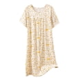 thumbnail image 1 of Chemise de Nuit pour Femmes, Manches Courtes à Col Rond Imprimé, Robe d'Allaitement, Rayonne Spandex Douce, Robe de Détente Longueur Genou, 1 of 5