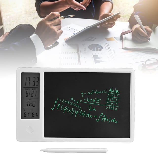 LCD Writing Tablet, Sturdy 10 Inch Hand Writing Pad, Rechargeable Erasable Electronic Doodle Board with Digital Clock Calendar for Office Business Home