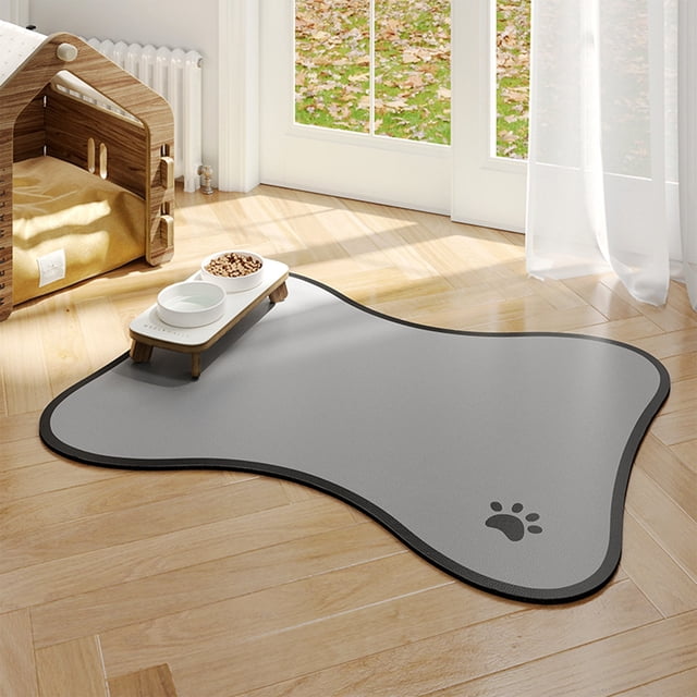 Pet Feeding Mat, Usavan Non-Slip Waterproof Absorbent Pet Dining Mat, Diatomaceous Quick Dry Easy Clean Floor Mats for Dogs Cage Meal Time
