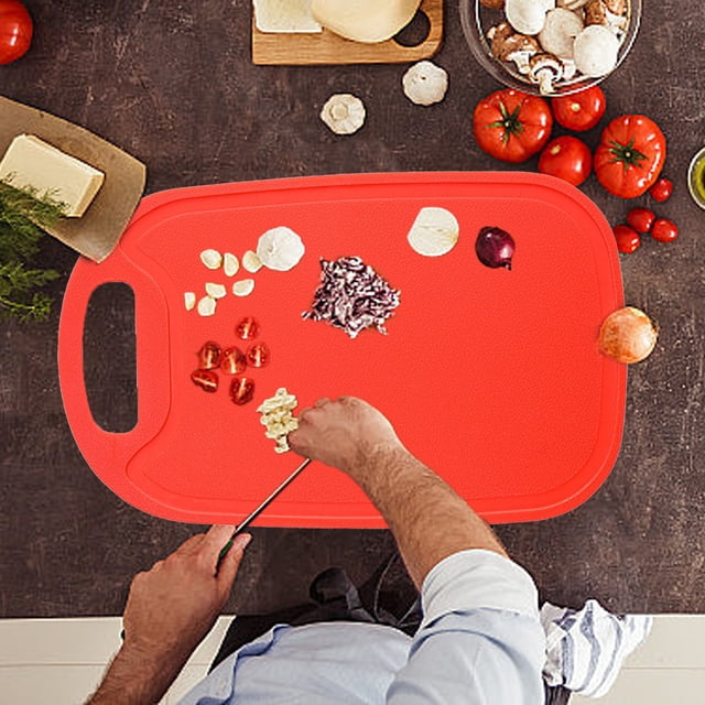 Yhmxh Kitchen Gadgets Plastic Cutting Boards For Kitchen Dishwasher Safe Double-sided Extra Large Cutting Board For Meat Easy Grip Handle Non-Slip With Grinding Area Kitchen Aid Attachments