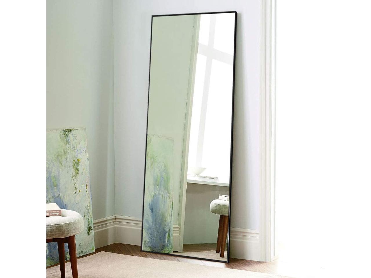 NeuType Full Length Floor Mirror Rectangular Black 65"x22"