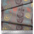 thumbnail image 3 of Soimoi polyester Crepe Fabric Vegetables,Jar & Cups Printed Fabric 1 Yard 42 Inch Wide, 3 of 3