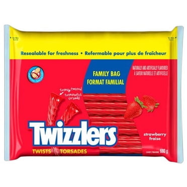 TWIZZLERS Strawberry Twists Candy, Family Bag, 680g