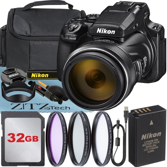 Nikon COOLPIX P1100 125x Super Zoom Compact Digital Camera + 32GB Memory Card + Case + ZeeTech Advanced Bundle