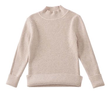 AherBiu Girls Sweaters Crewneck Chunky Ribbed Knitted Toddler Pullover Winter Warm Casual Kids Sweater