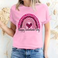 thumbnail image 1 of Meichang Hauts pour Femmes Chemise Tendance de la Saint-Valentin Hauts Mignons Imprimé Cœur Hauts de Vacances Manches Courtes Col Rond Décontracté Chandail Blouses, 1 of 5