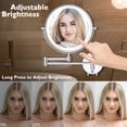 thumbnail image 3 of Amelar 1X/15X Wall Mounted Makeup Mirror with Hook, USB Rechargeable LED 3 Color Lights Two Sided 8 Inch Magnifying Mirror, Touch Switch Intelligent S, 3 of 7