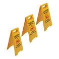 thumbnail image 1 of Caution Wet Floor Sign, English Spanish  Stability Plastic Clear Wet Floor Sign  for Outdoor, 1 of 8
