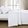 thumbnail image 2 of Marina Decoration Ultra Soft Luxury Fluffy Goose Down Alternative Solid Geometric Pintuck Tufted Bedding Set Pinch Pleated Comforter Set with Ruffled Shams, White Color, 2 of 9