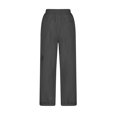 thumbnail image 3 of Cargo Pants Women Plus Size Casual Solid Color Comfy High Rise Pants for Women Fashion Loose Fit Daily Wide Leg Drawstring Lightweight Party Vacation Beach Pants with Pocket（Dark Gray,S）, 3 of 6