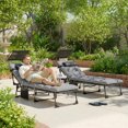 thumbnail image 2 of Outsunny Chaise Lounge Chairs, 2 PCS Folding Lounge Chairs with Canopy, 2 of 10