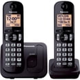 thumbnail image 1 of Panasonic Cordless Phone, 1.6" Backlit Display, Call Block, Speakerphone, 10 Hours Talk Time, 2 Handsets - KX-TGC202B (Black), 1 of 7
