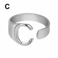 thumbnail image 1 of CUITING Fashion Adjustable Initial Alphabet Letter A-Z Ring Finger Rings Women Jewellery-Silver C, 1 of 9