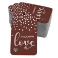 thumbnail image 1 of Inkdotpot Silver Foil Paper Hang Tags Made With Love Text Favor Tags 50 Pack, 1 of 6